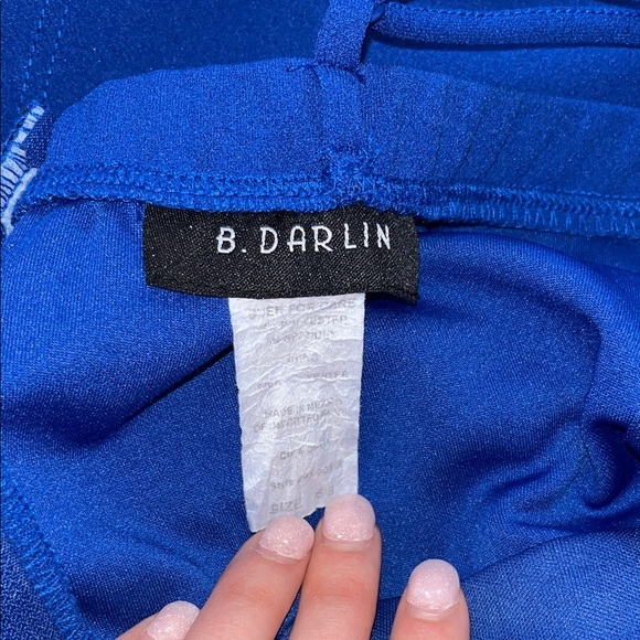 B Darlin Royal Blue Scallop V-Neck Mini Dress - Picture 2 of 3